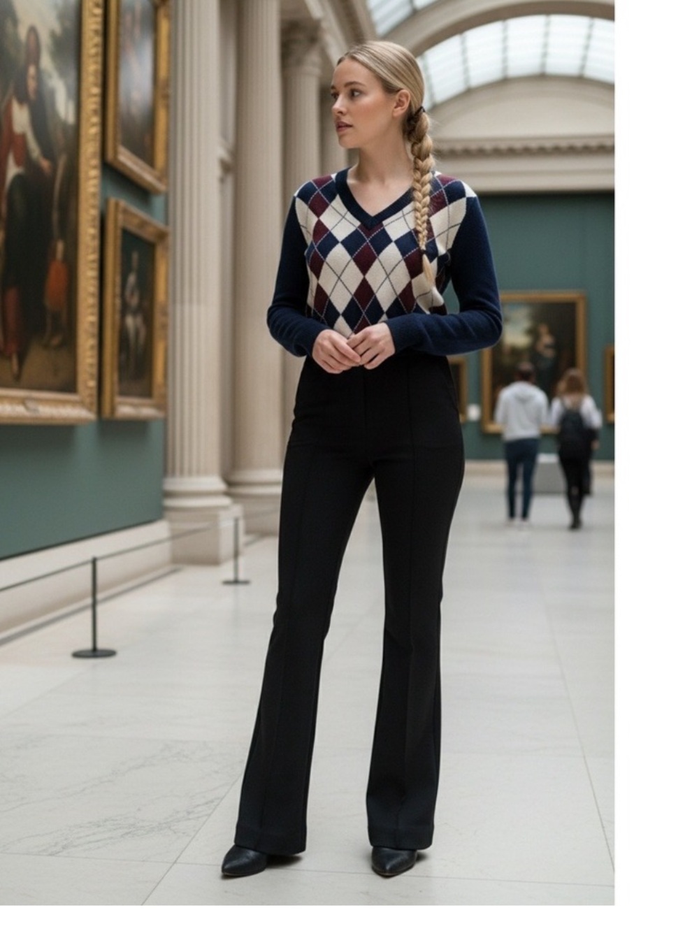 Burberry Black Flare Leg Pintuck Trousers Classic Vintage
Old Money